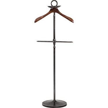 Kare Design Herrendiener Cosmopolitan, Schwarz, Garderobe, Stahlgestell, Mangoholz Kliederbügel, 124x49x29 cm (H/B/T) im Sale